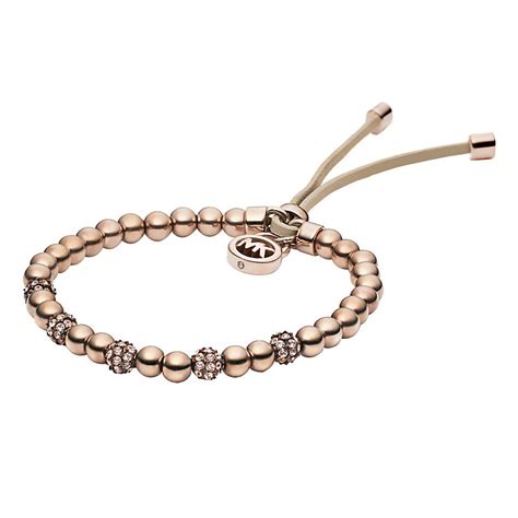 michael kors gold plated bead bracelet|Michael Kors adjustable bracelet.